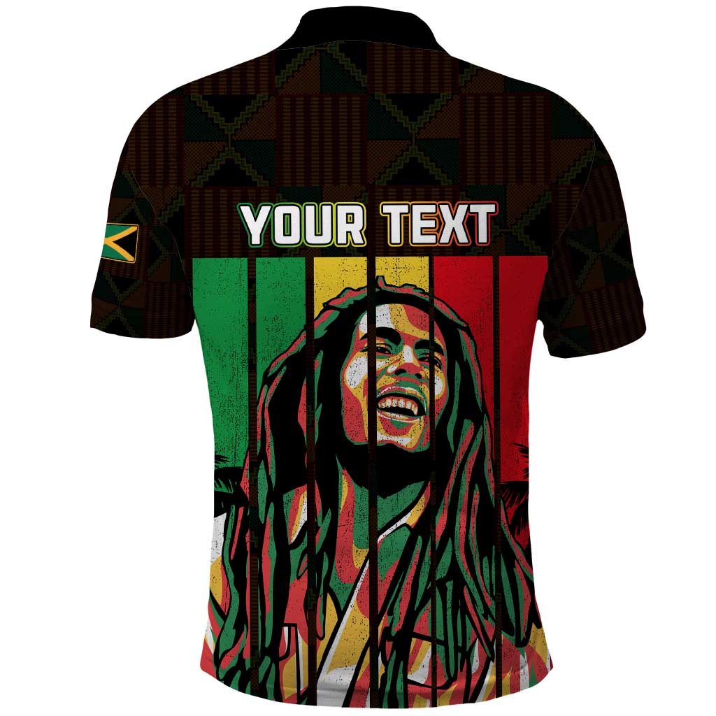 Personalised Jamaica Polo Shirt Reggae Festival Bob Marley Abstract Portrait
