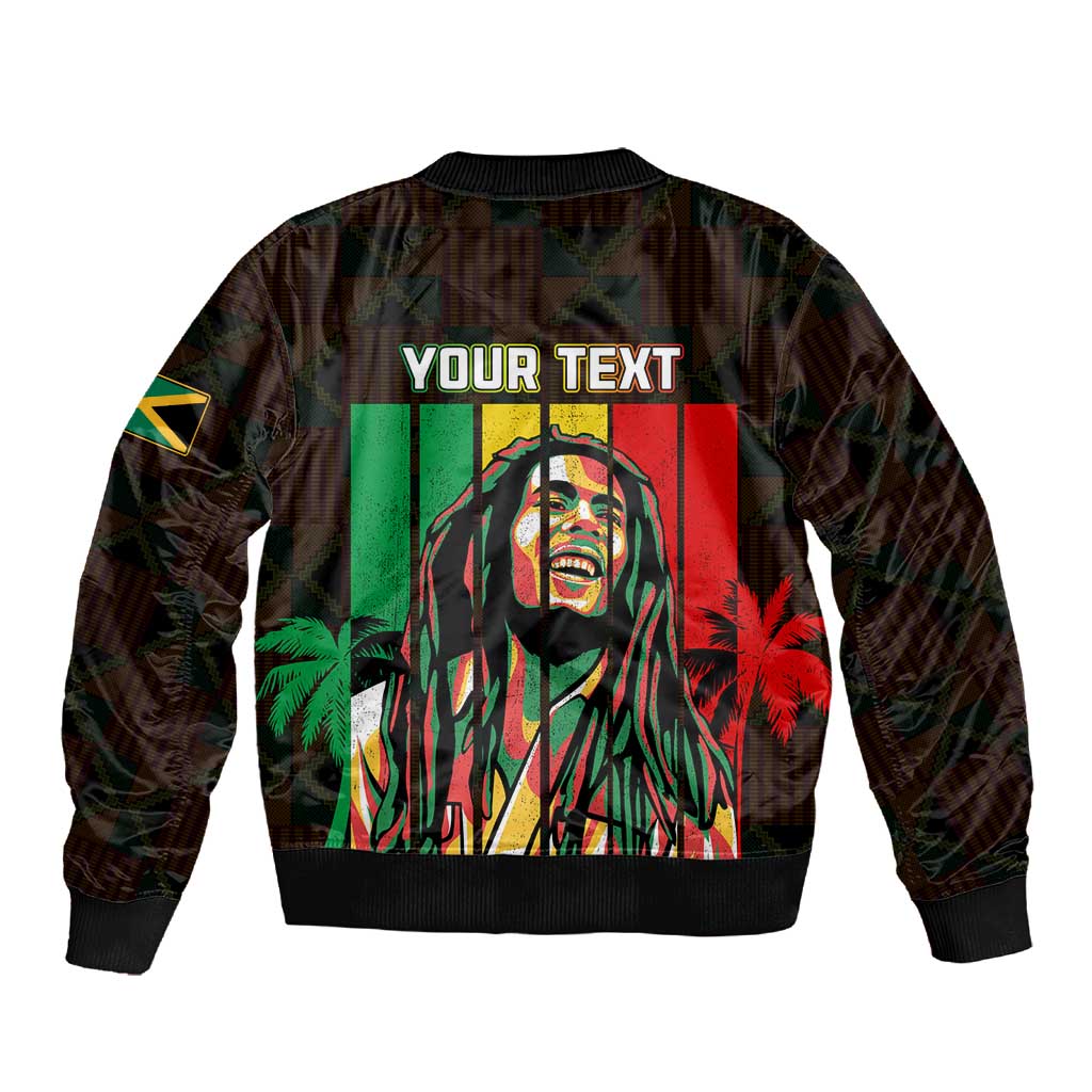 ひーreggae₍˄·͈༝·͈˄₎ฅ˒˒ Personalised Jamaica Sleeve Zip Bomber Jacket Reggae