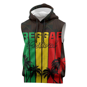 Personalised Jamaica Sleeveless Hoodie Reggae Festival Bob Marley Abstract Portrait - African Pride