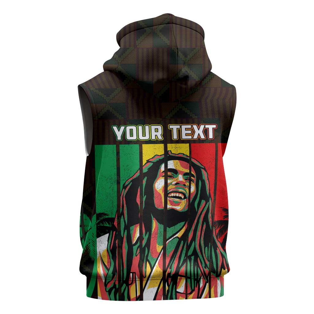 Personalised Jamaica Sleeveless Hoodie Reggae Festival Bob Marley Abstract Portrait - African Pride