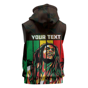 Personalised Jamaica Sleeveless Hoodie Reggae Festival Bob Marley Abstract Portrait - African Pride