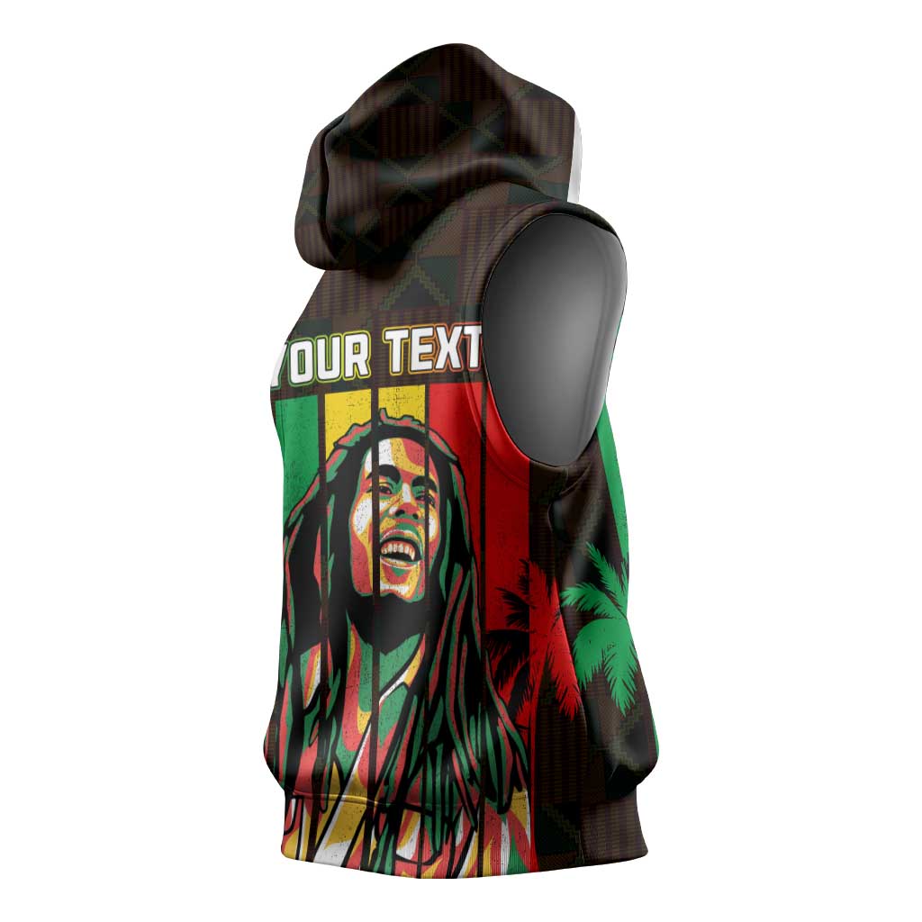 Personalised Jamaica Sleeveless Hoodie Reggae Festival Bob Marley Abstract Portrait - African Pride