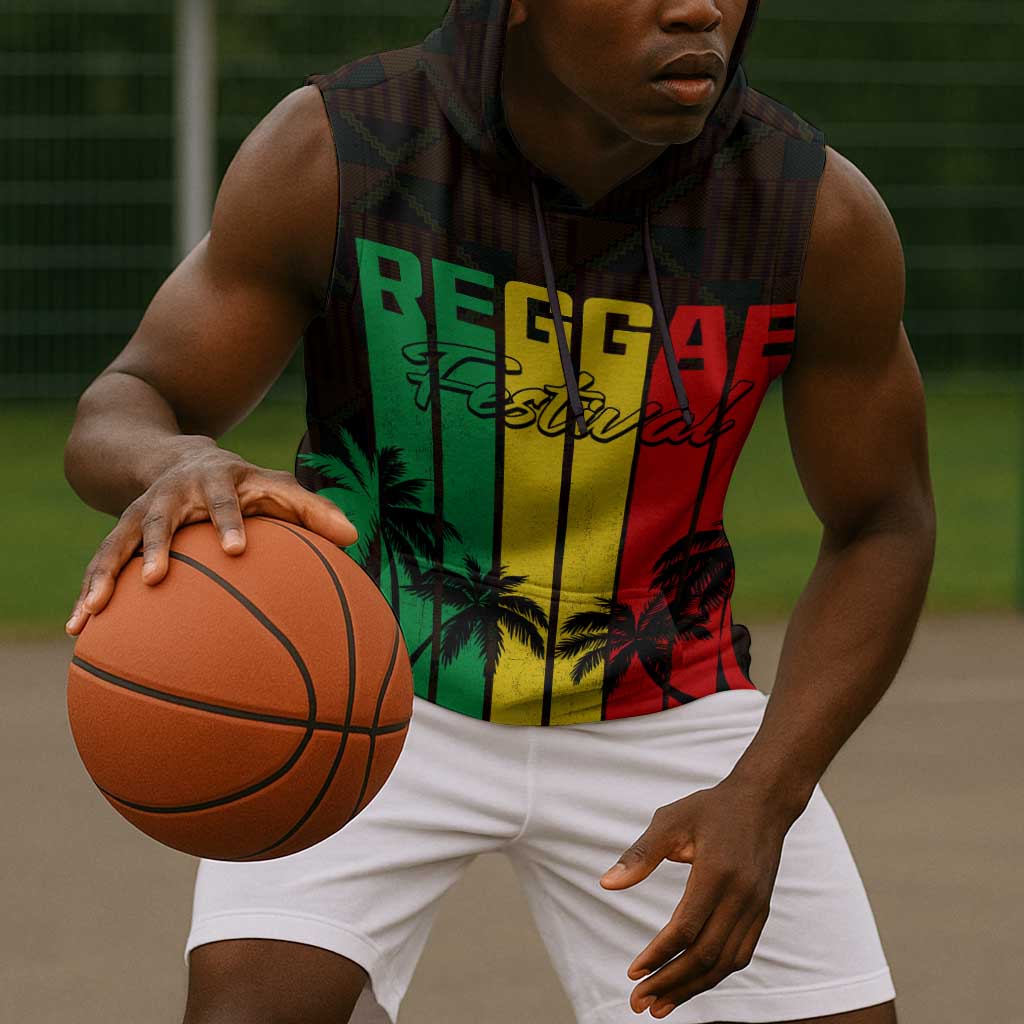 Personalised Jamaica Sleeveless Hoodie Reggae Festival Bob Marley Abstract Portrait - African Pride