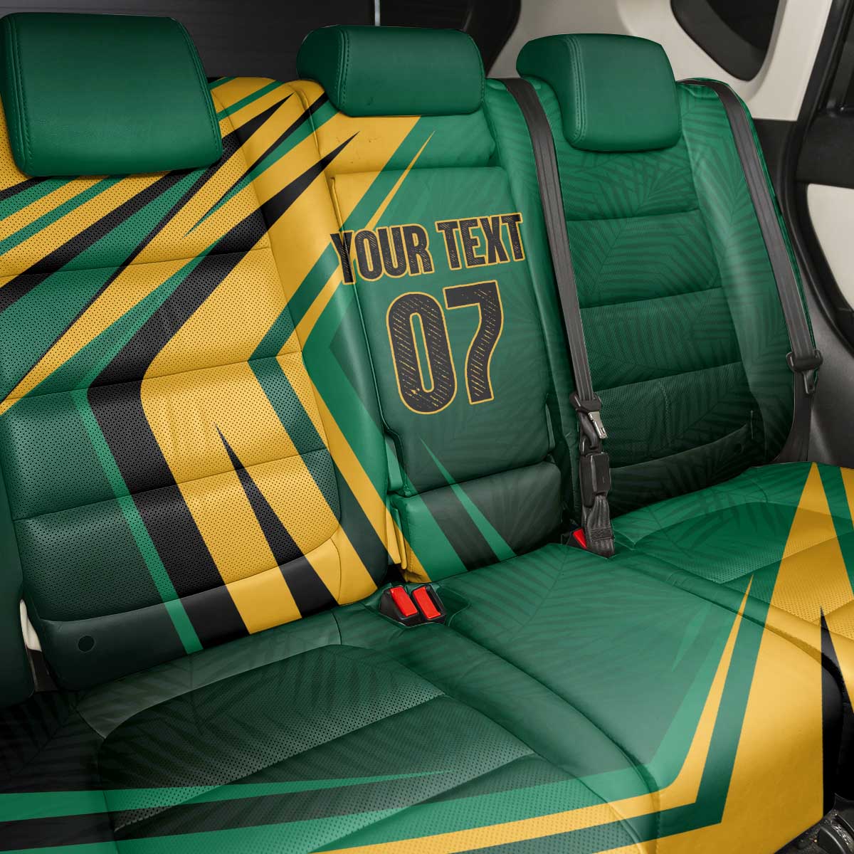 Afro-Jamaican Tropical Palm Personalized Back Car Seat Cover - African Pride