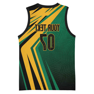 Afro-Jamaican Tropical Palm Personalized Basketball Jersey - African Pride