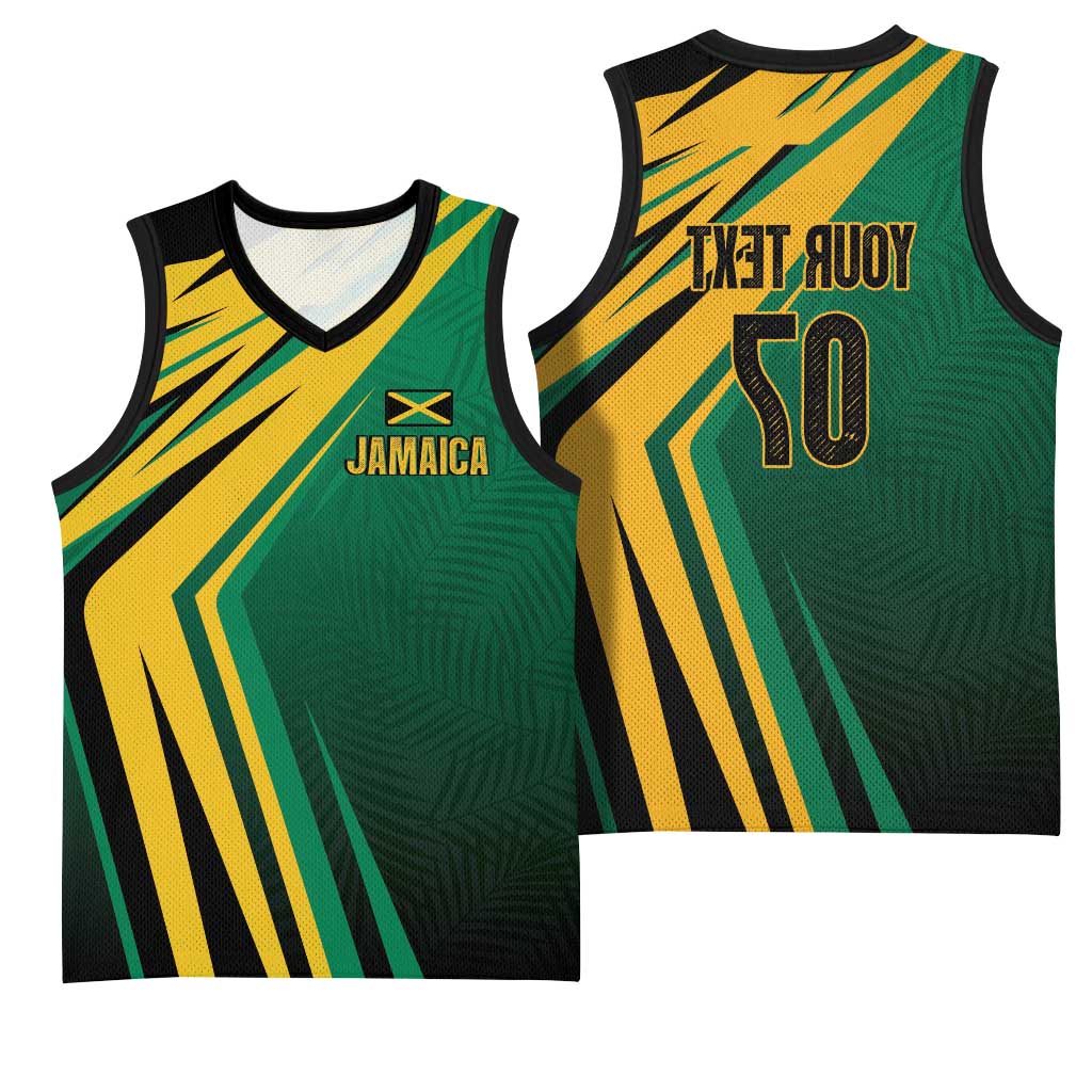 Afro-Jamaican Tropical Palm Personalized Basketball Jersey - African Pride