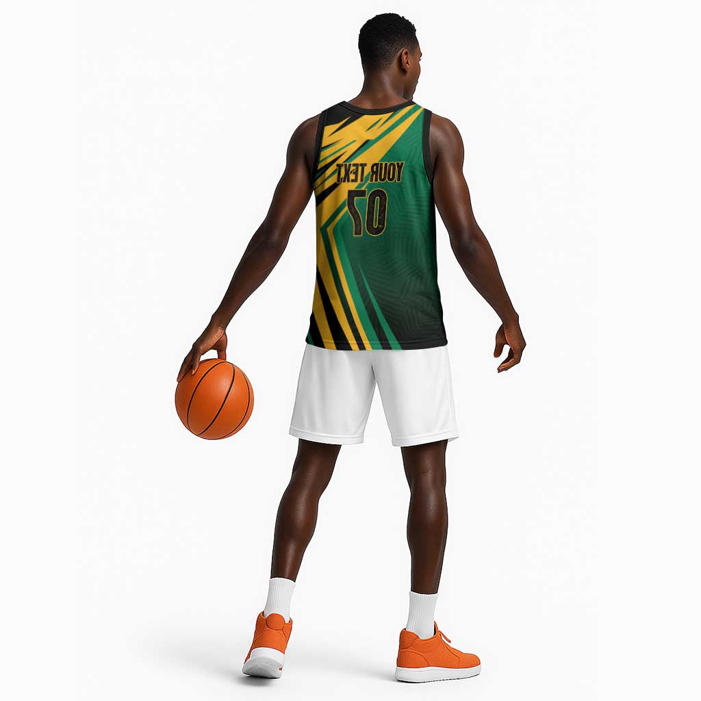 Afro-Jamaican Tropical Palm Personalized Basketball Jersey - African Pride