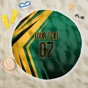 Afro-Jamaican Tropical Palm Personalized Beach Blanket - African Pride