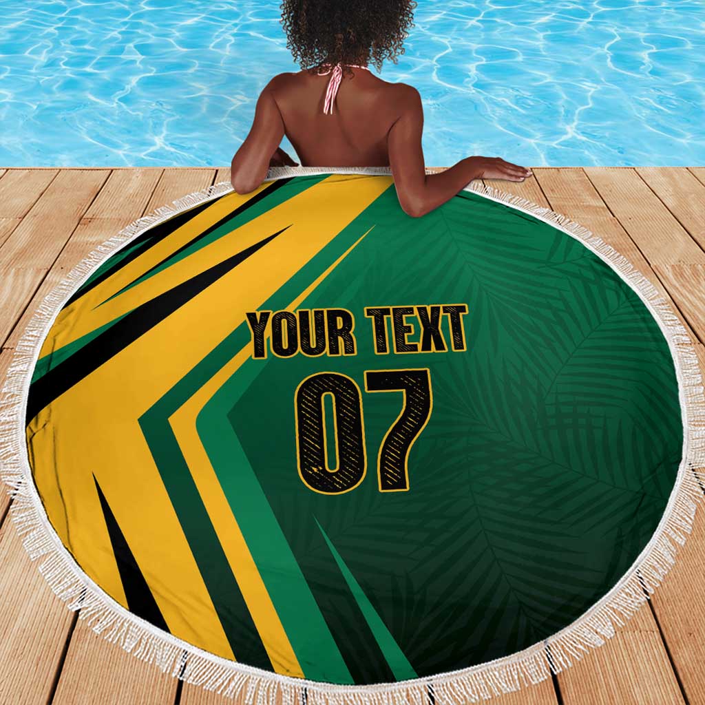 Afro-Jamaican Tropical Palm Personalized Beach Blanket - African Pride