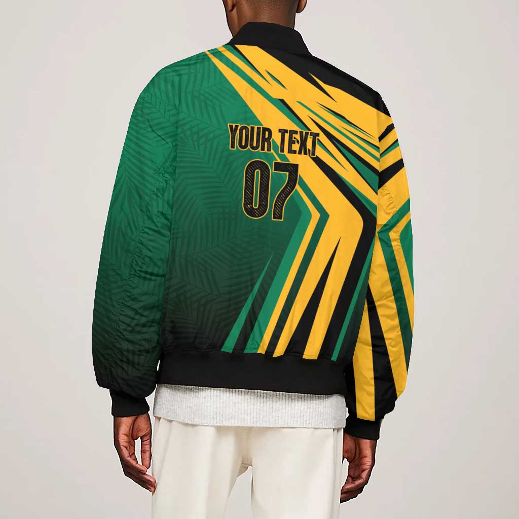 Afro-Jamaican Tropical Palm Personalized Bomber Jacket - African Pride