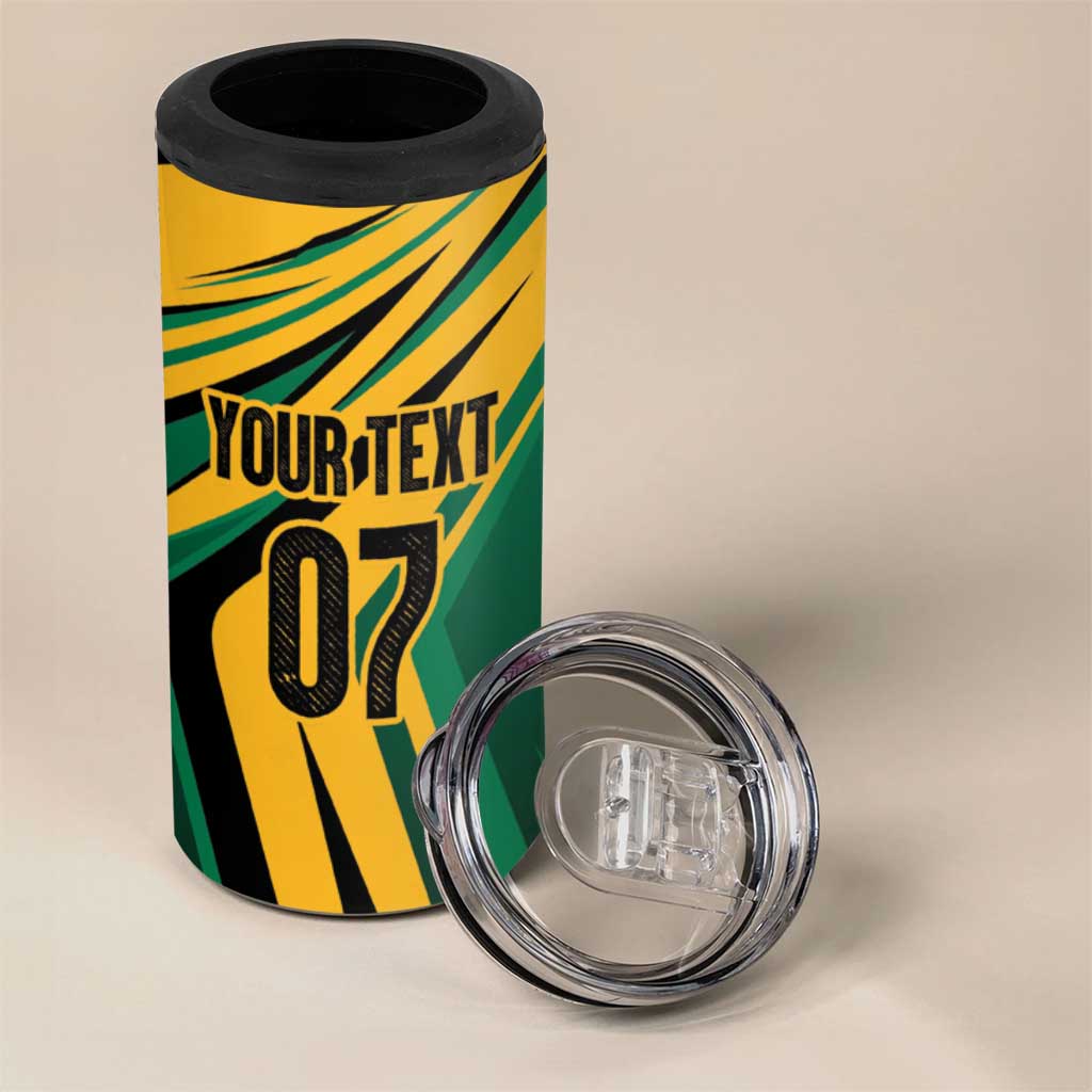 Afro-Jamaican Tropical Palm Personalized 4 in 1 Can Cooler Tumbler - African Pride