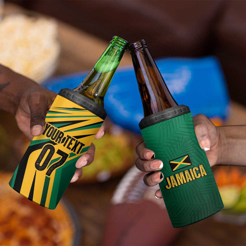 Afro-Jamaican Tropical Palm Personalized 4 in 1 Can Cooler Tumbler - African Pride