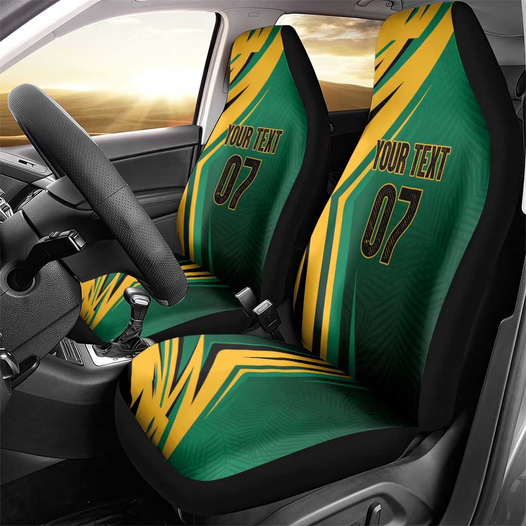 Afro-Jamaican Tropical Palm Personalized Car Seat Cover - African Pride