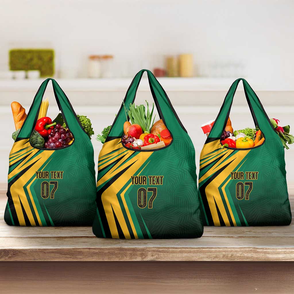 Afro-Jamaican Tropical Palm Personalized Grocery Bag - African Pride