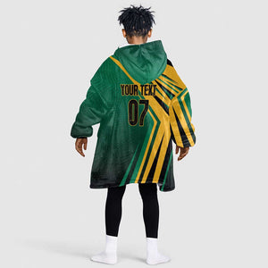 Afro-Jamaican Tropical Palm Personalized Kid Wearable Blanket Hoodie - African Pride