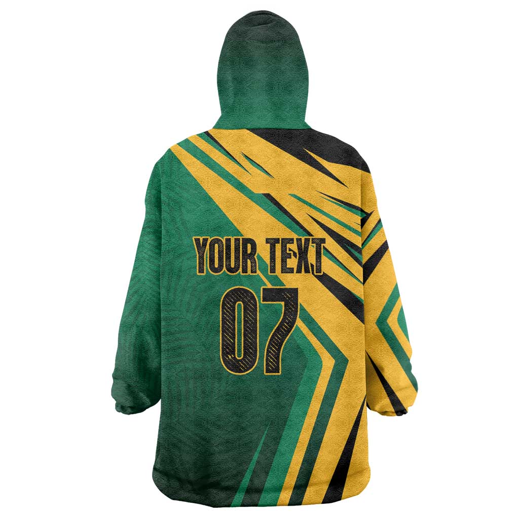 Afro-Jamaican Tropical Palm Personalized Kid Wearable Blanket Hoodie - African Pride