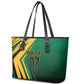 Afro-Jamaican Tropical Palm Personalized Leather Tote Bag - African Pride
