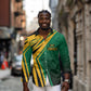 Afro-Jamaican Tropical Palm Personalized Long Sleeve Button Shirt - African Pride