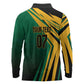 Afro-Jamaican Tropical Palm Personalized Long Sleeve Polo Shirt - African Pride