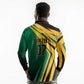 Afro-Jamaican Tropical Palm Personalized Long Sleeve Polo Shirt - African Pride