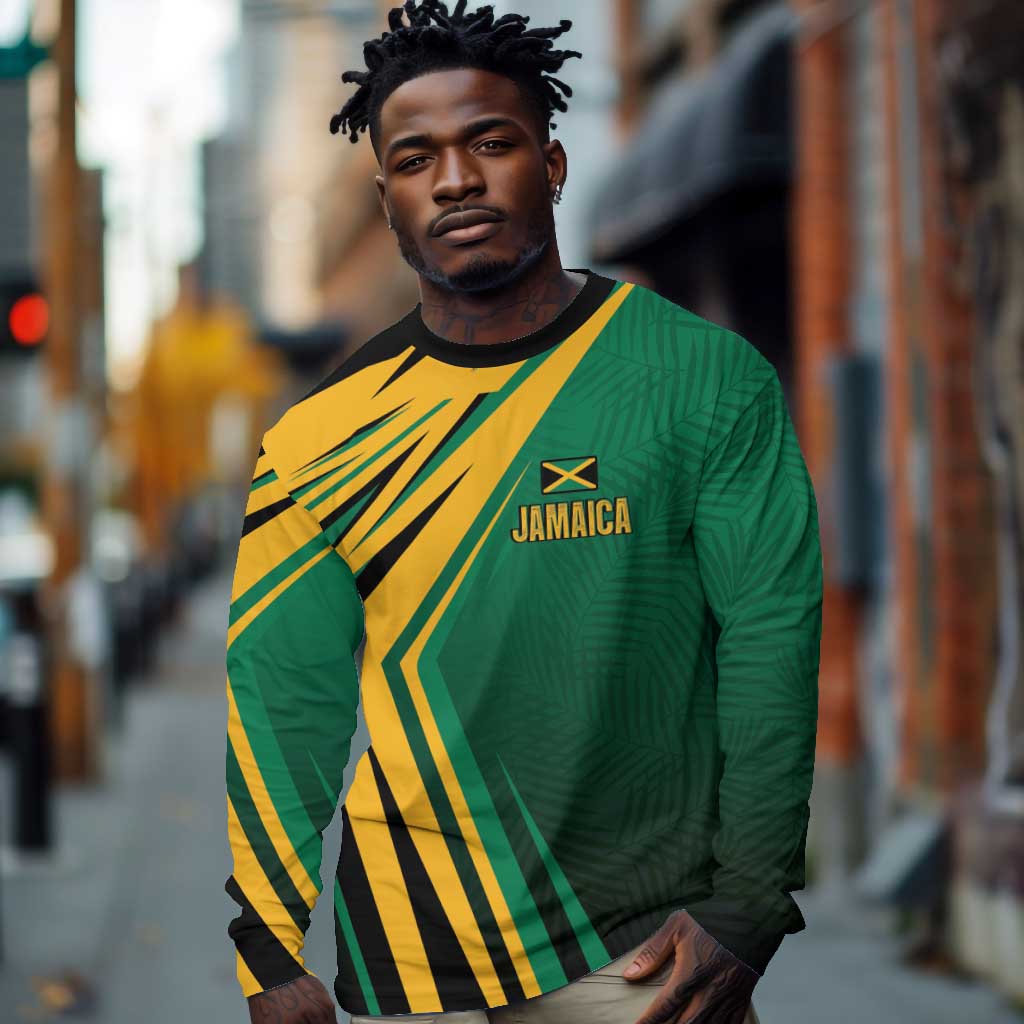Afro-Jamaican Tropical Palm Personalized Long Sleeve Shirt - African Pride