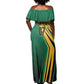 Afro-Jamaican Tropical Palm Personalized Off Shoulder Maxi Dress - African Pride