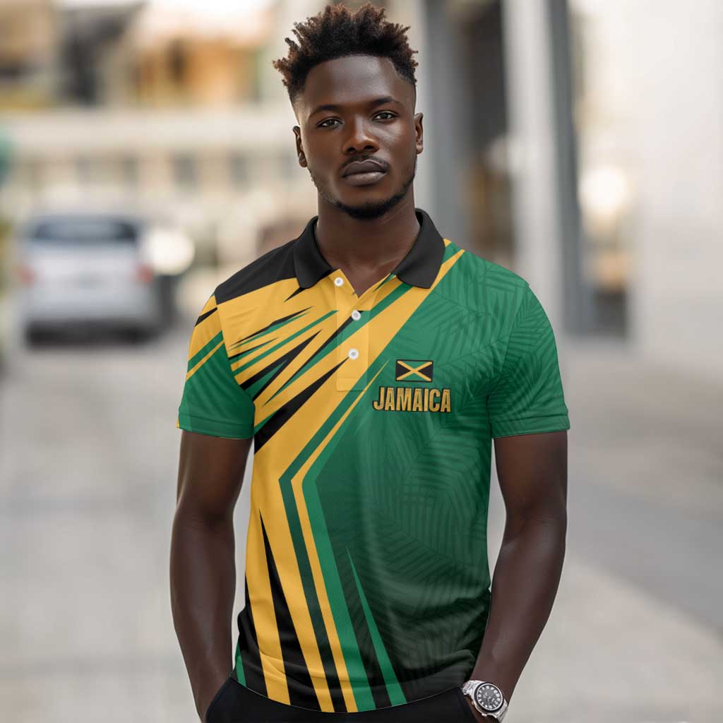 Afro-Jamaican Tropical Palm Personalized Polo Shirt - African Pride