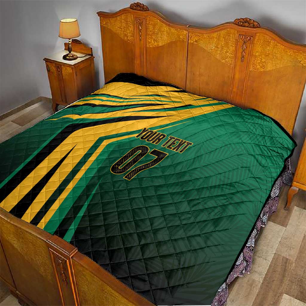 Afro-Jamaican Tropical Palm Personalized Quilt - African Pride