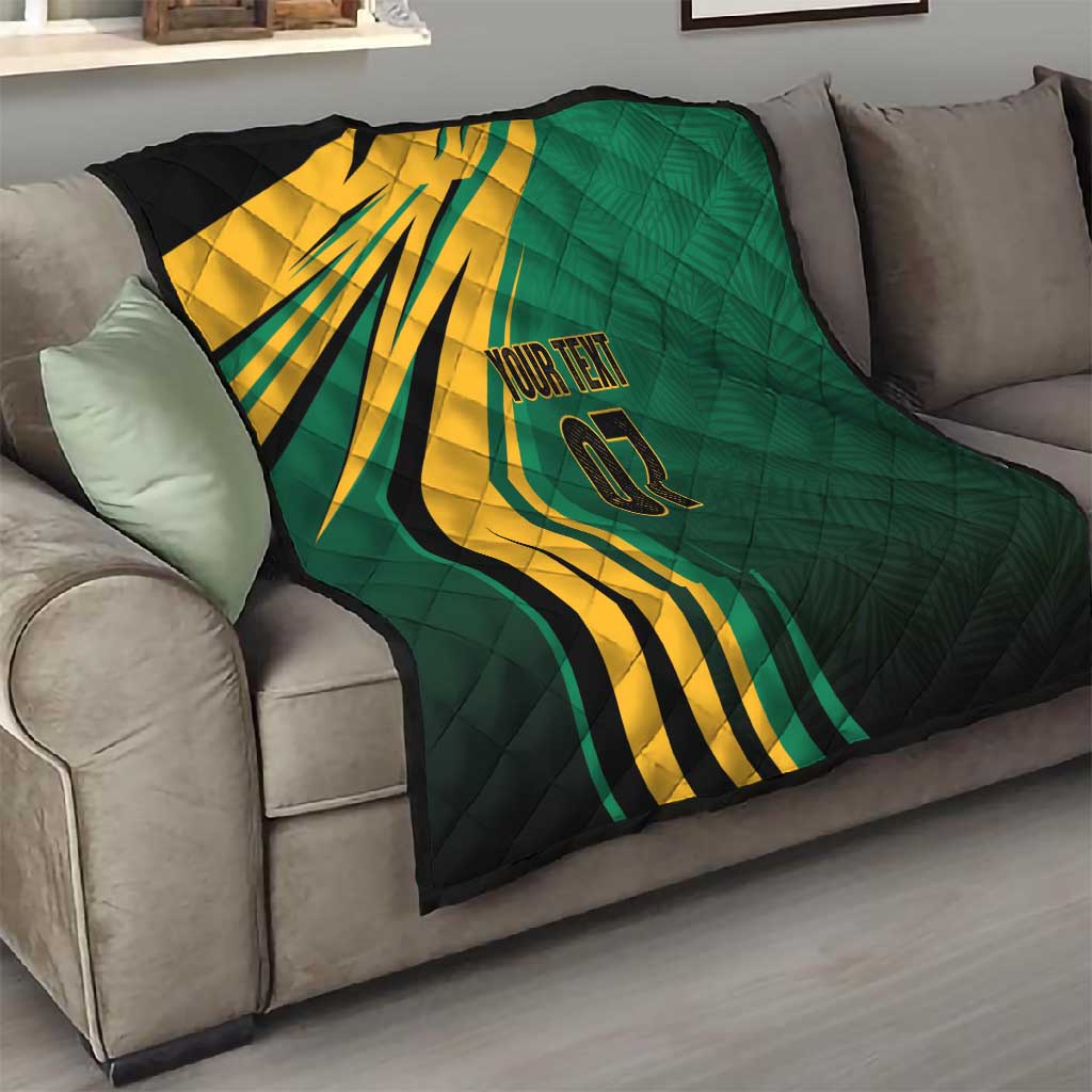 Afro-Jamaican Tropical Palm Personalized Quilt - African Pride