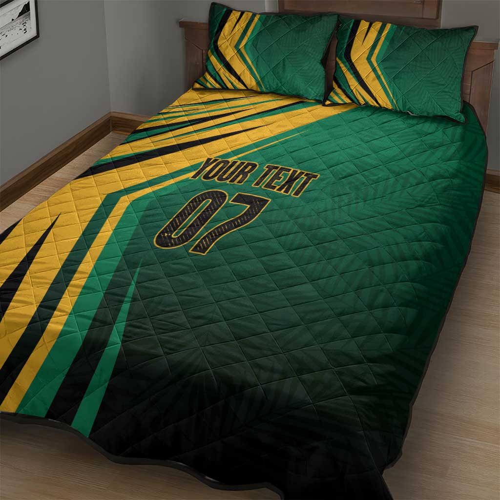 Afro-Jamaican Tropical Palm Personalized Quilt Bed Set - African Pride