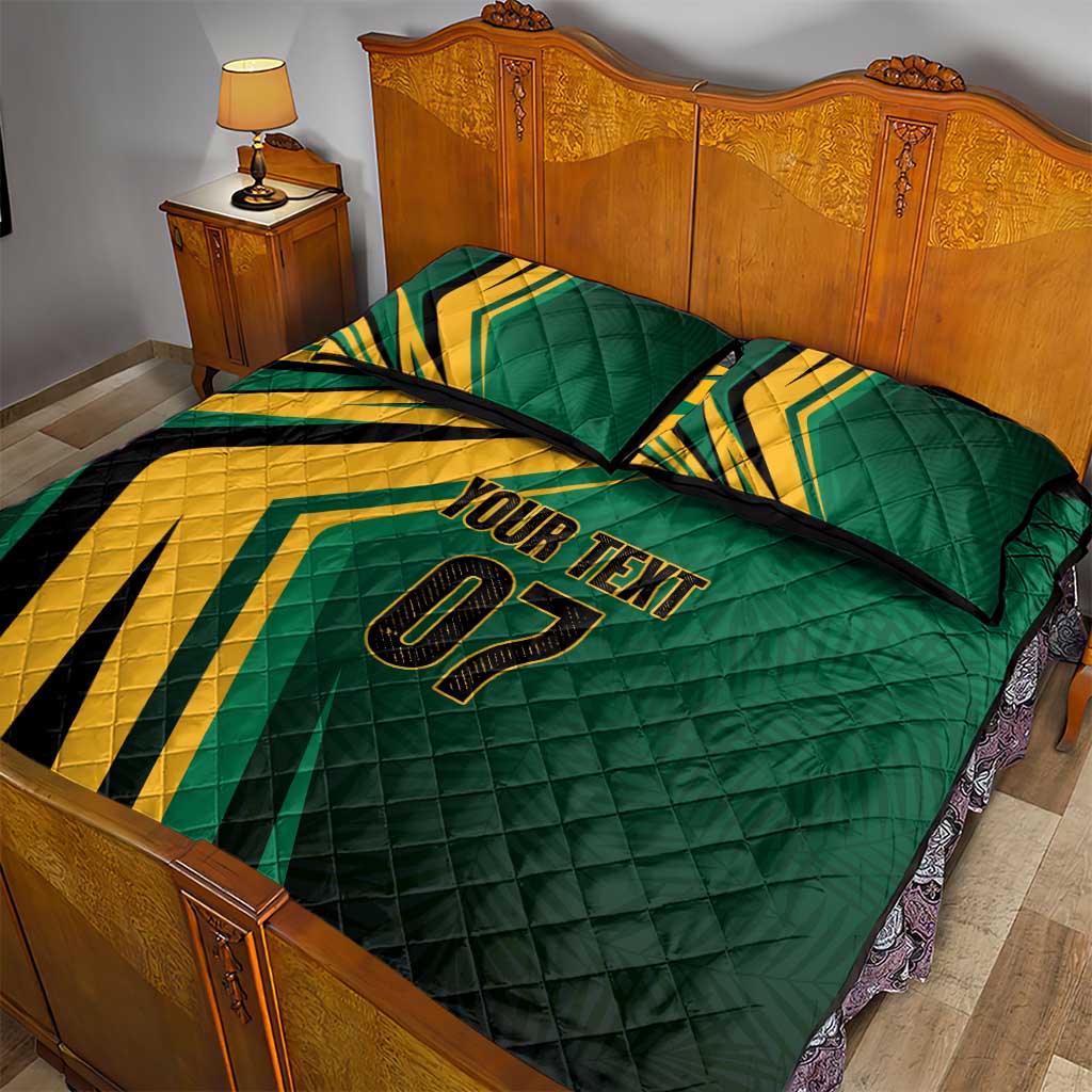 Afro-Jamaican Tropical Palm Personalized Quilt Bed Set - African Pride