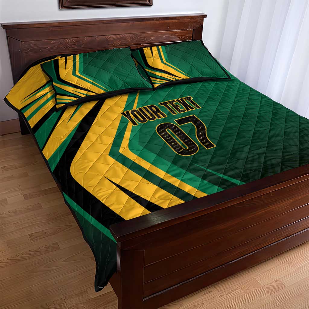 Afro-Jamaican Tropical Palm Personalized Quilt Bed Set - African Pride