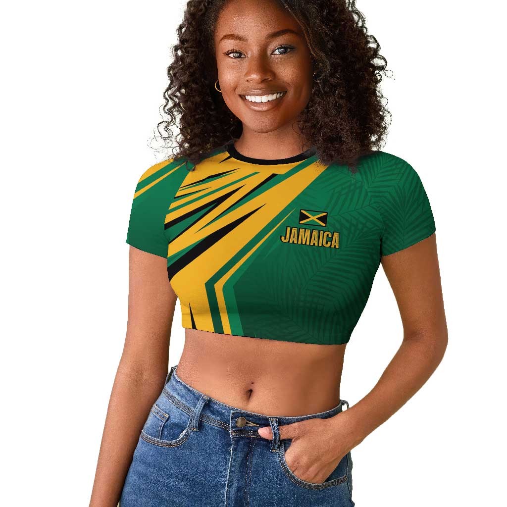 Afro-Jamaican Tropical Palm Personalized Raglan Cropped T shirt - African Pride