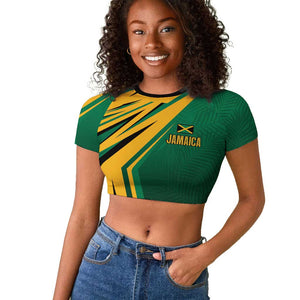 Afro-Jamaican Tropical Palm Personalized Raglan Cropped T shirt - African Pride