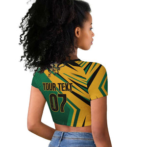 Afro-Jamaican Tropical Palm Personalized Raglan Cropped T shirt - African Pride