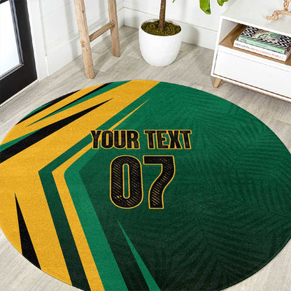Afro-Jamaican Tropical Palm Personalized Round Carpet - African Pride