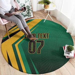 Afro-Jamaican Tropical Palm Personalized Round Carpet - African Pride