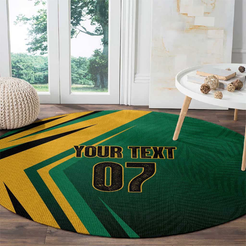 Afro-Jamaican Tropical Palm Personalized Round Carpet - African Pride