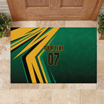 Afro-Jamaican Tropical Palm Personalized Rubber Doormat - African Pride