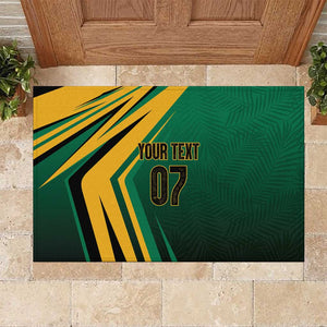 Afro-Jamaican Tropical Palm Personalized Rubber Doormat - African Pride