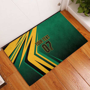 Afro-Jamaican Tropical Palm Personalized Rubber Doormat - African Pride