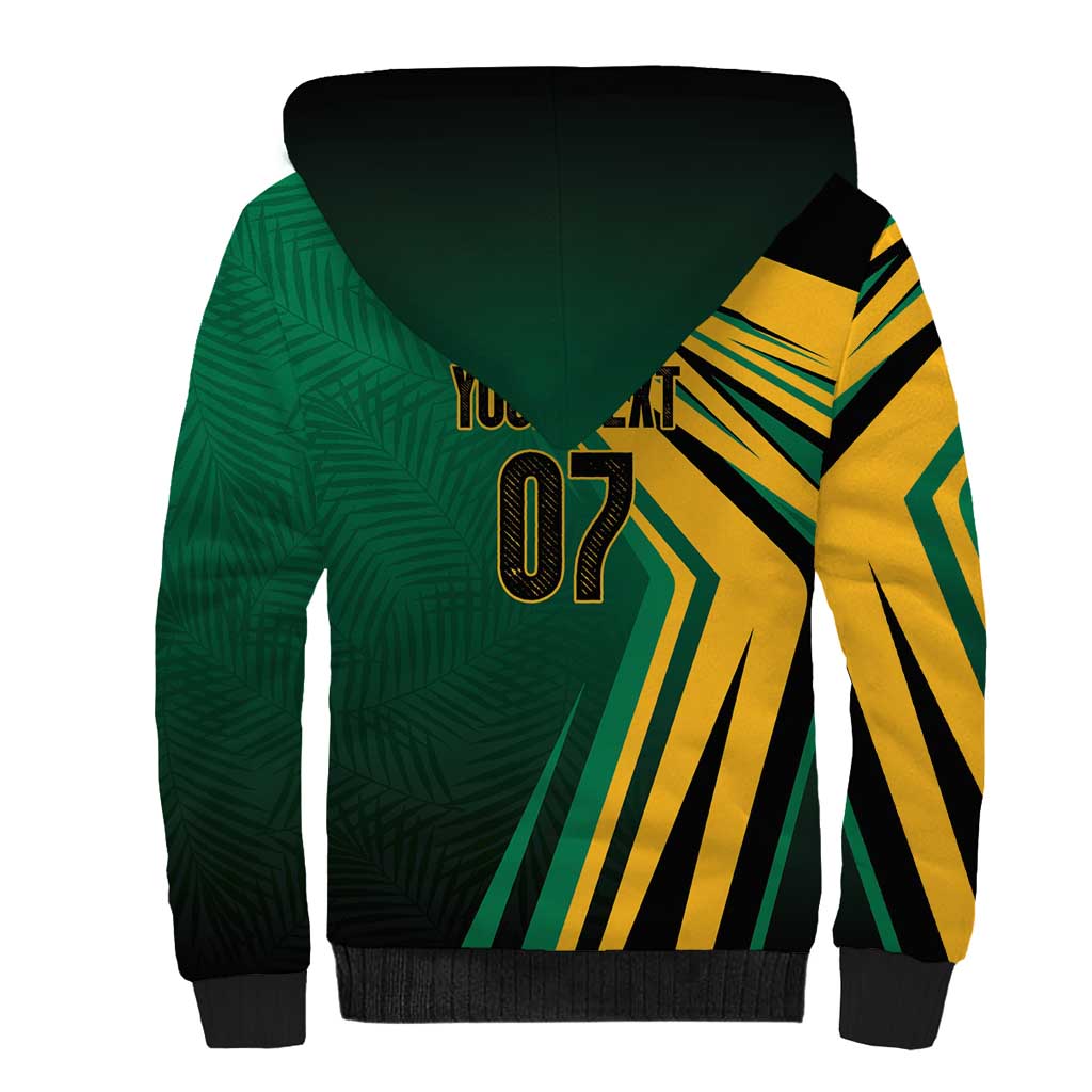 Afro-Jamaican Tropical Palm Personalized Sherpa Hoodie - African Pride