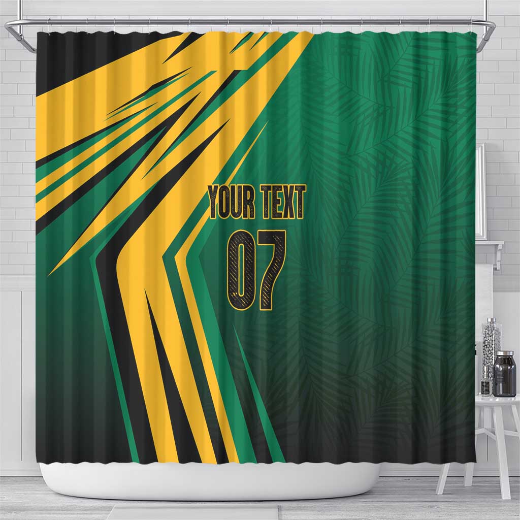 Afro-Jamaican Tropical Palm Personalized Shower Curtain - African Pride