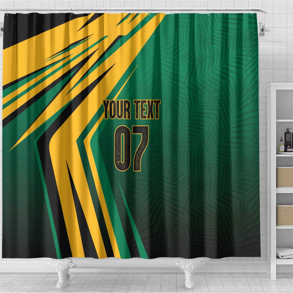 Afro-Jamaican Tropical Palm Personalized Shower Curtain - African Pride
