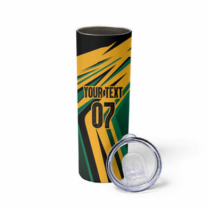 Afro-Jamaican Tropical Palm Personalized Skinny Tumbler - African Pride