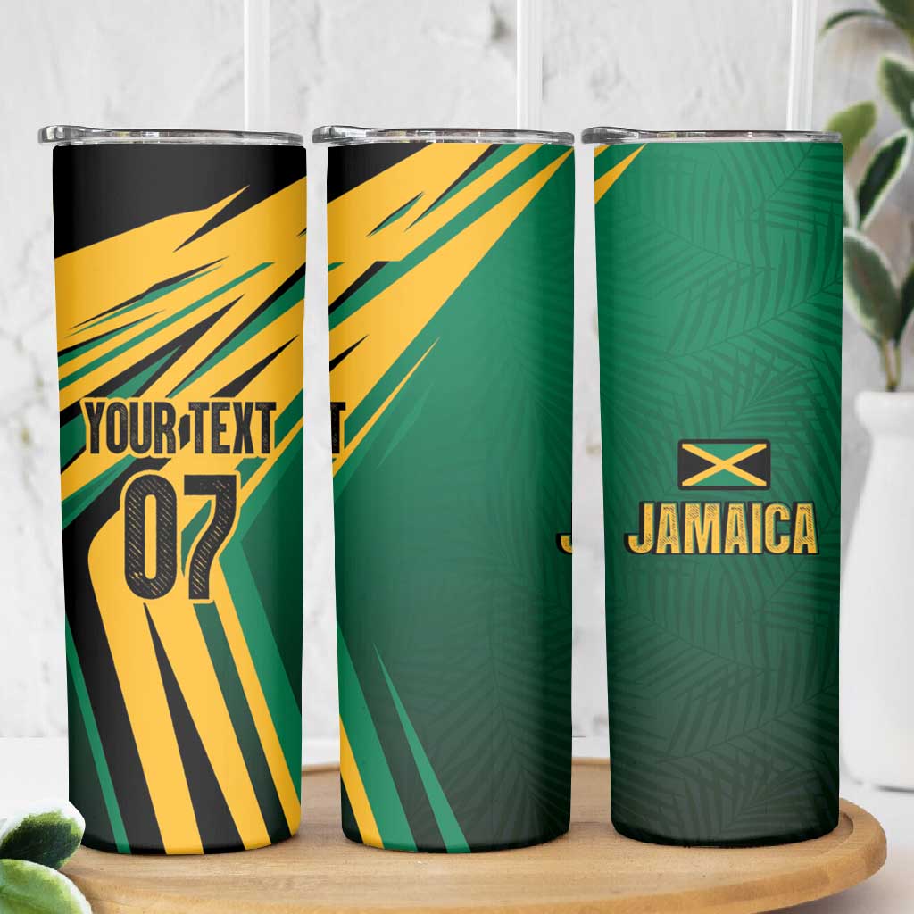 Afro-Jamaican Tropical Palm Personalized Skinny Tumbler - African Pride