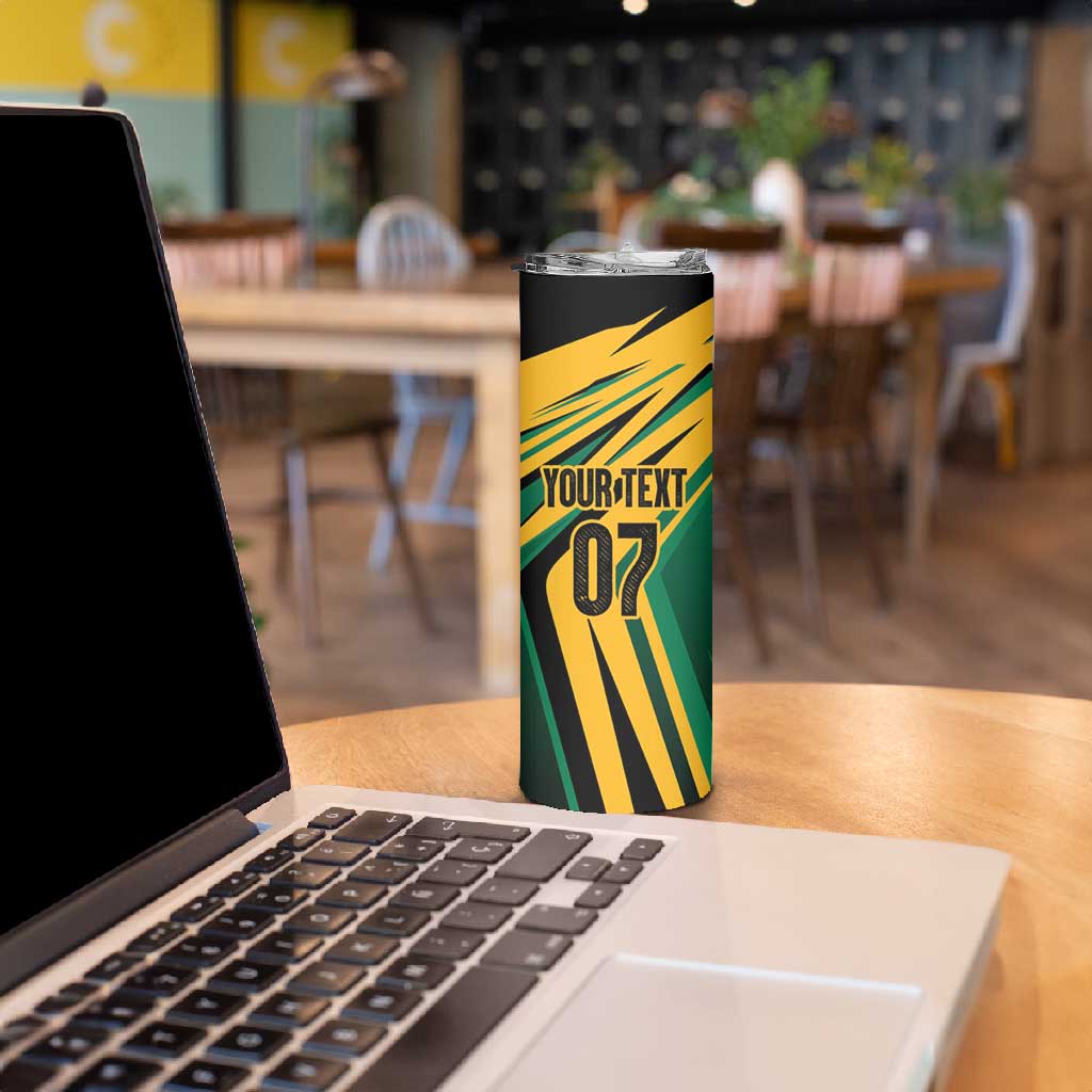 Afro-Jamaican Tropical Palm Personalized Skinny Tumbler - African Pride