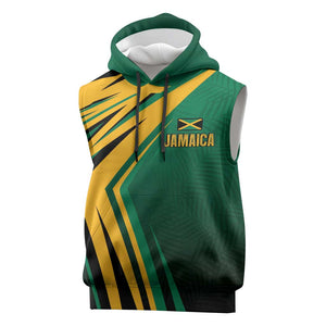 Afro-Jamaican Tropical Palm Personalized Sleeveless Hoodie - African Pride