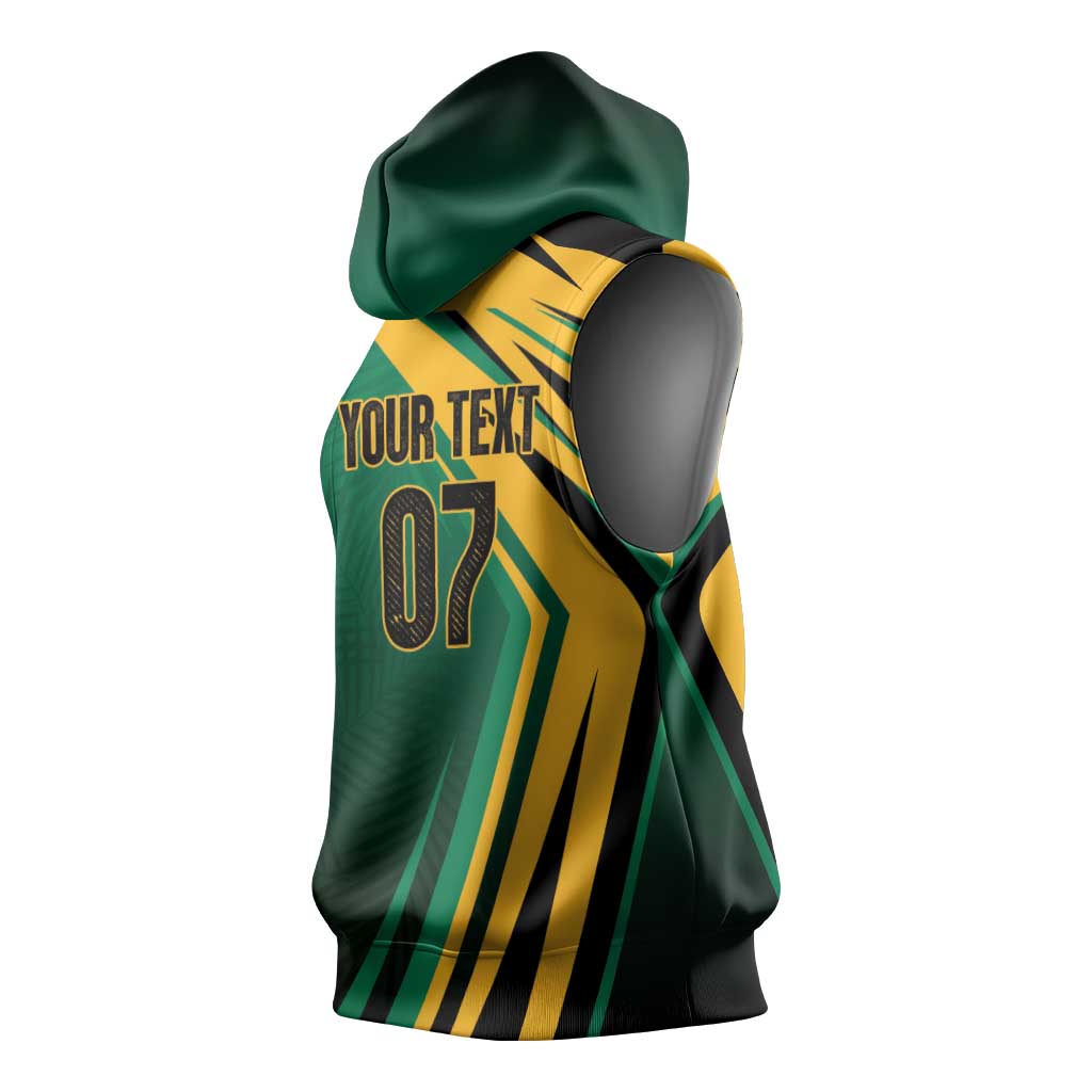 Afro-Jamaican Tropical Palm Personalized Sleeveless Hoodie - African Pride