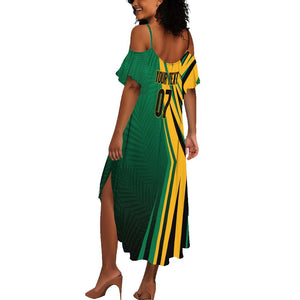 Afro-Jamaican Tropical Palm Personalized Summer Maxi Dress - African Pride